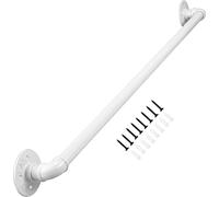 Corrimano in Ferro battuto per ringhiere per Scale, corrimano Antiscivolo per Interni ed Esterni, per disabili, Anziani e Bambini, corrimano Bianco da 250 cm per gradini Esterni e