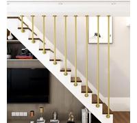 Corrimano in ferro dorato a forma di L Moderno Ringhiera di sicurezza in metallo Supporto personalizzabile per soffitte Elegante protezione per scale per decorazioni domestiche contemporanee