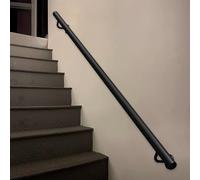 Corrimano in ferro industriale, kit di barre di sostegno per ringhiere di scale in metallo nero, maniglia di supporto a parete per scale interne e terrazze esterne(60cm)