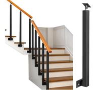 Corrimano in ferro nero per scale ed ringhiera balaustra per uso interno ed esterno alto 84,8 cm perfetto per verande e balconi dell'hotel.