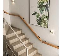 Corrimano in legno antiscivolo per scale di sicurezza con supporti a parete, ideale per anziani e bambini, perfetto per corridoi, ville e loft, 600 cm