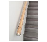 Corrimano in legno antiscivolo per scale interne, kit completo per casa, asilo, corridoio, villa, loft, finitura in legno naturale, durevole ed elegante