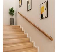 Corrimano in legno, Interna/universale Ringhiere Per Scale, Antiscivolo Ringhiera da Parete Legno Massello, Parete Asta di Supporto con Passamano Kit, per corridoio, villa(15ft)