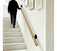 Corrimano in legno, maniglione per scale senza barriere a parete per anziani e bambini, ringhiera per scale antiscivolo con staffe per casa, corridoio, villa, asilo