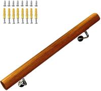 Corrimano in Legno per Scale Interne, Corrimano per Scale A Parete, Corrimano per Scale di Casa, Bagno, Corridoio, Terrazze, Ringhiere con Staffe in Acciaio Inox, Corrimano, One Color, 13.1ft/400cm