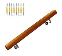 Corrimano in Legno per Scale Interne, Corrimano per Scale A Parete, Corrimano per Scale di Casa, Bagno, Corridoio, Terrazze, Ringhiere con Staffe in Acciaio Inox, Corrimano, One Color, 6.6ft/200cm