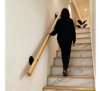 Corrimano in legno per scale interne, ringhiera per scale antiscivolo con staffe, maniglione di sicurezza per anziani e bambini montato a parete, per corridoio, villa, loft