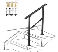 Corrimano in metallo a 2 gradini, corrimano di transizione adatti a 1-3 gradini, ringhiera per scale interne/esterne per anziani, ringhiere regolabili per portici(Height 95cm,80cm/32inch)