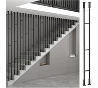 Corrimano in metallo industriale Sistema a 2 file oro/bianco/nero, altezza 40200 cm, adatto per soffitte e spazi commerciali, nero (1 confezione) H170 cm (1,7 m)