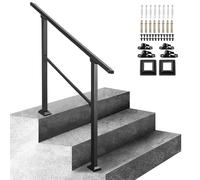 Corrimano in metallo per gradini esterni, adatto per 1-3 gradini, corrimano di sicurezza a doppio palo con angolo regolabile per casa, giardino, corridoio, solai, terrazze(Height 85cm,120cm/47inch)