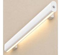 Corrimano LED Ricaricabile per Scale con Sensori di Movimento | Profilo Ovale Bianco Opaco, Montaggio a Parete per Interni, Illuminazione verso il Basso(Warm White,190cm)