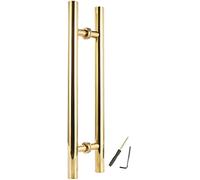 Corrimano, maniglia per porta scorrevole a spinta per vasca da bagno, maniglia rotonda a doppio lato, in acciaio inox, maniglia per porta in vetro, a forma di H, per cancello in legno (lunghezza 50 cm
