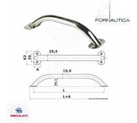 CORRIMANO MANIGLIA TIENTIBENE IN ACCIAIO INOX AISI 316 MM. 305 - PER BARCA