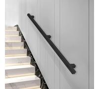 Corrimano Moderni per Scale, Ringhiera Corrimano Antiscivolo di Sicurezza con Kit Completo 1 2 3 4 5 6 Metri, Maniglione in Metallo per Interni ed Esterni per Corridoio Villa Loft, Nero(500cm)