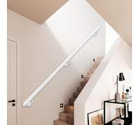 Corrimano moderno da 30-600 cm Ringhiera per scale in ferro battuto con staffe in metallo bianco, corrimano per ringhiera per scale per loft domestici Corridoio Portico Ponte(480cm)