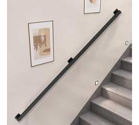 Corrimano moderno in metallo nero, 2,8 m, ringhiera da parete per interno/esterno, lunghezza regolabile: da 60 cm a 4,5 m, kit completo per una facile installazione