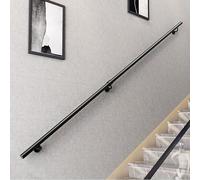 Corrimano moderno nero per scale, ringhiera per interni/esterni per la sicurezza, ringhiera in ferro battuto a parete per decorazione di loft e villa (420 cm)