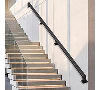 Corrimano moderno per ringhiera per scale, corrimano per scale in ferro battuto nero per interni ed esterni Barra di sicurezza per tubo quadrato zincato industriale - Kit completo ( Size : 510cm )