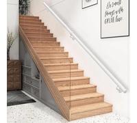 Corrimano Moderno per Scale in Metallo, balaustra per Scale a Parete, Tubo Tondo Antiscivolo, Maniglia di Sicurezza per Interni ed Esterni, Bianco(600cm)