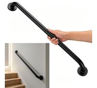 Corrimano murale, barra sicurezza inox 304 30/40/60/80cm | Maniglione Nero for Gradini di Scale, Doccia, WC e Portico, Maniglia di Supporto Regolabile for Anziani Disabili(40CM)