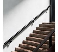 Corrimano neri 4FT 6FT 8FT 12FT 14FT 16FT per pareti mattoni o legno, ringhiere per scale industriali in metallo, maniglione sicurezza per scale strette(80cm)