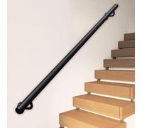 Corrimano neri per scale, 1 m 1,5 m 2 m 3 m 4 m 5 m Corrimano in metallo da parete senza barriere, corrimano per ringhiera interna antiscivolo adatto a bambini e anziani(570cm)