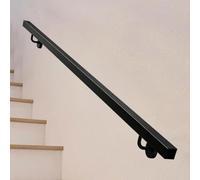 Corrimano neri per scale｜Corrimano per ringhiera per interni - Kit completo | 1m 1.5m 2m 3m 4m 5m Ringhiera per scale in metallo Corrimano senza barriere fissato al muro per corridoio(60cm)