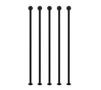 Corrimano nero per scale da 130 cm, in ferro battuto, per ringhiere di transizione interno/esterno, ringhiere per scale a soffitto, parapetti di sicurezza durevoli