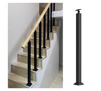 Corrimano nero per scale e ponti, ringhiera resistente per interni ed esterni, con mandrini e kit di viti, palo di montaggio a terra da 84,8 cm per loft, appartamenti, ville, gradini in cemento