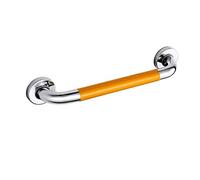 Corrimano per doccia, in acciaio inossidabile 304 + maniglia antiscivolo gialla cromata lucida, guida di supporto di sicurezza, per anziani e donne incinte, disabili, WC, doccia, 48 cm