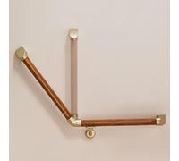 Corrimano Per Doccia, Passamano Ausiliari Ad Angolo Regolabile A Forma Di L, Maniglia Di Sicurezza Per Anziani Da Parete 45×45cm, Barra Di Supporto Per Bagno(Brown,45 * 45cm)