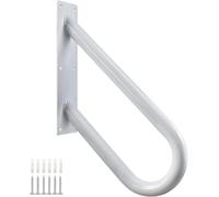 Corrimano per gradini da esterno, ringhiere per 1-2 gradini, corrimano a U con finitura rivestita di potenza, corrimano per scale, per garage, veranda, cortile e giardino (46cm, bianco)