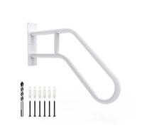 Corrimano per gradini da esterno, ringhiere per 1-3 gradini, corrimano a forma di U con finitura rivestita di potenza, corrimano per scale, per garage, veranda, cortile e giardino (66cm, bianco)