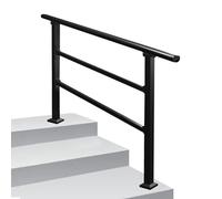 Corrimano per gradini esterni, corrimano di transizione adatto a 2 o 3 gradini barra di sicurezza, corrimano antiscivolo regolabile montato a pavimento per balconi da giardino(A,150cm/59inch)