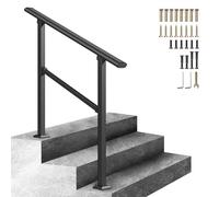 Corrimano per gradini esterni di sicurezza antiscivolo per terrazze di giardini domestici, ringhiera per scale industriali corrimano di transizione in acciaio zincato(A,120cm/47inch)