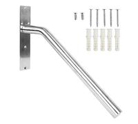 Corrimano per gradini esterni, in acciaio inox, montaggio a parete, con design zigrinato antiscivolo, per scale da 1 a 3 gradini