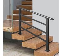Corrimano per gradini esterni, ringhiera per scale supporto per ringhiera regolabile per anziani, ringhiera per ingresso da giardino con supporto da pavimento(A,150cm/59inch)