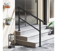 Corrimano per gradini esterni, ringhiera regolabile per scale, corridoi, solai, terrazze, corrimano antiscivolo industriale per gradini in cemento o legno, barra di sicurezza(C,150cm/59inch)