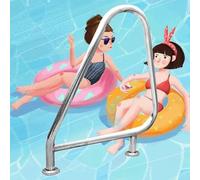 Corrimano per Piscina Facili da installare, Adatti a Piscine Fuori Terra e vasche idromassaggio, con Maniglie sicure e robuste Che offrono Un Supporto Stabile.