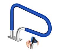 Corrimano per piscina in acciaio inox, antiruggine, capacità di carico di 113,4 kg, ringhiera sicura e affidabile per un facile accesso con copertura antiscivolo blu