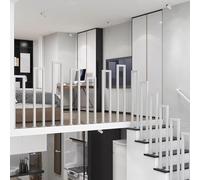 Corrimano per rampe e percorsi pubblici, corrimano di sicurezza a forma di U con tubo tondo bianco per rampe per sedie a rotelle, ingressi accessibili, passerelle ed edifici comunali.