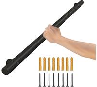 Corrimano per Ringhiera per Scale da 30 Cm A 600 Cm per Balaustra Interna, Ringhiera in Tubo Tondo in Acciaio Inox Nero Industriale Antiscivolo, Corrimano di Sicurezza per Ringhiera, 1ft/30cm