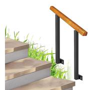 Corrimano per ringhiera per scale da esterno, supporto di sicurezza in ferro battuto durevole per una maggiore stabilità e stile su gradini in legno, portici da giardino e aree di transizione