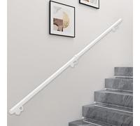Corrimano per ringhiera per scale da parete bianco, Maniglione di sicurezza per ringhiera per scale antiscivolo in ferro battuto per loft corridoio Asta di supporto, 1 2 3 4 5 6 metri(240cm)