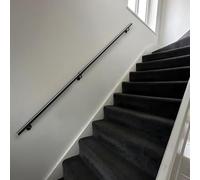 Corrimano per ringhiera scala con montaggio a parete moderni corrimano in metallo per scale con staffe e viti, barra di sostegno in ferro battuto per arredamento casa/ville(570cm)