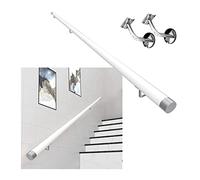 Corrimano per ringhiere a parete, Corrimano for scale in legno di pino bianco for interni ed esterni montato a parete 50-400 cm(80cm)