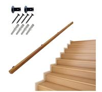 Corrimano per ringhiere da scala a muro, Corrimano for scale in legno massello Kit barra di supporto for maniglia a parete for interni ed esterni 30-300 cm(220cm/7.2ft)