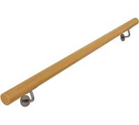 Corrimano per ringhiere in legno massello di rovere per scale interne, con staffa in metallo (dimensioni: 3 m)