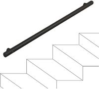 Corrimano per Scale 1 Ft-20 Piedi, Maniglione per Balaustra Nero Opaco, Ringhiere Antiscivolo per Scale per Corridoi, Asta di Supporto per Ringhiere per Scale A Parete per Interni, 6.6ft/200cm