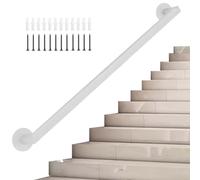 Corrimano per scale, 1 m 120 cm 1,5 m 2 m 250 cm 3 m Corrimano per scale Corrimano di sicurezza per interni ed esterni Corrimano per scale in ferro battuto antiscivolo da parete Bianco(120cm)